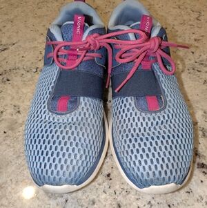 Vionic Coro Sneaker Indigo Blue Pink Laces Size 9 Comfort Arch Support Walking